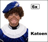 6x Piet kragen katoen wit - 100% katoen - Sint | Sinterklaas | thema feest| Sint en Piet | festival | evenement
