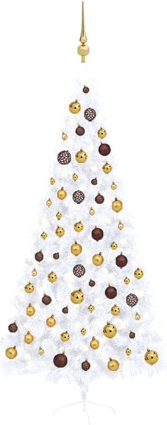 vidaXL-Kunstkerstboom-met-verlichting-en-kerstballen-half-210-cm-wit