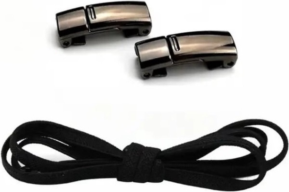 DrPhone LaceTech - Premium Veters met Magnetische sluiting - Geschikt voor o.a. sneakers - Zwart