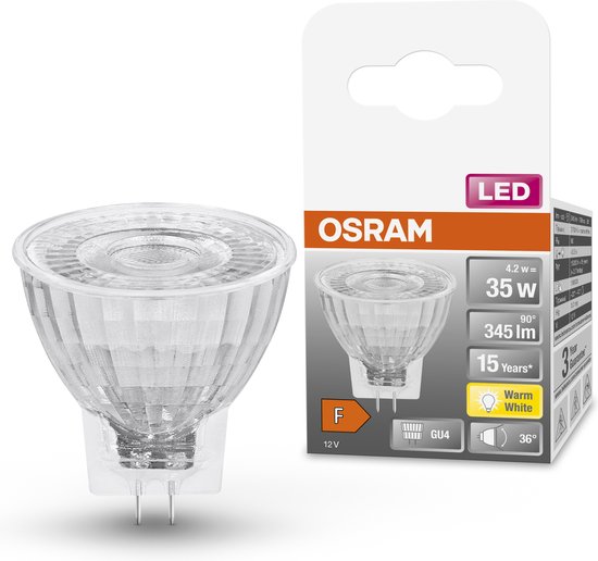 OSRAM LED lamp - Spot GU4 - 12V - 4,2W - 345 lumen - warm wit - niet dimbaar