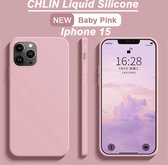 CL CHLIN® Premium Siliconen Case Iphone 15 Roze - Iphone 15 hoesje - Iphone 15 case - Iphone 15 hoes - Silicone hoesje - Iphone 15 protection - Iphone 15 protector