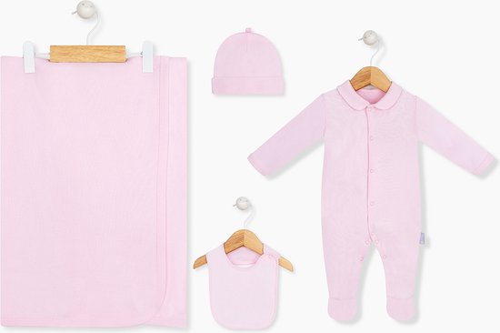 Newborn baby set 4 delig roze 0-3m