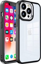 Hoozey - Hoesje geschikt voor Apple iPhone 15 - Clear Case - Zwart