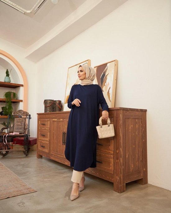 Tuniek lang hijab | Donkerblauw