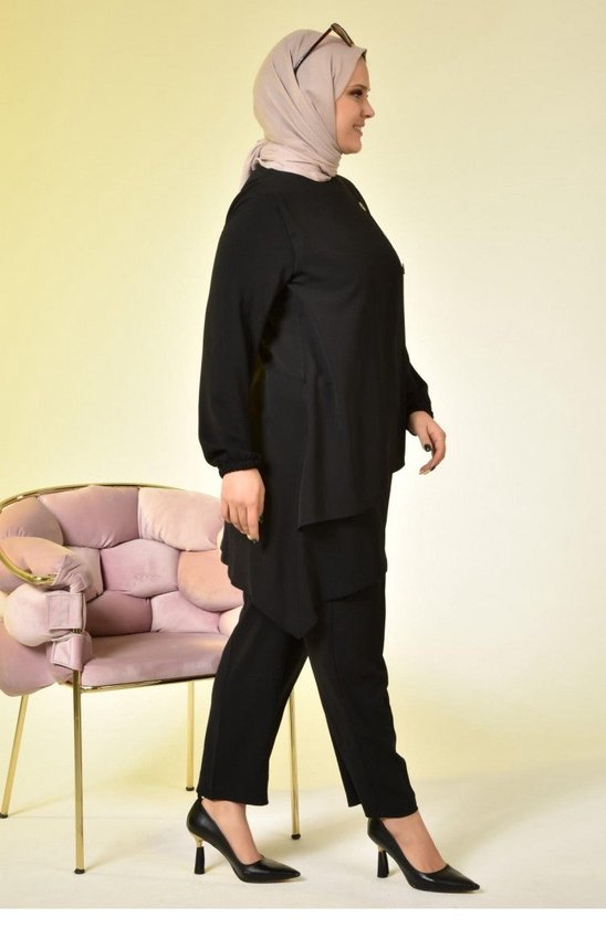 Loungewear Combi 2-delig broek en tuniek | Zwart