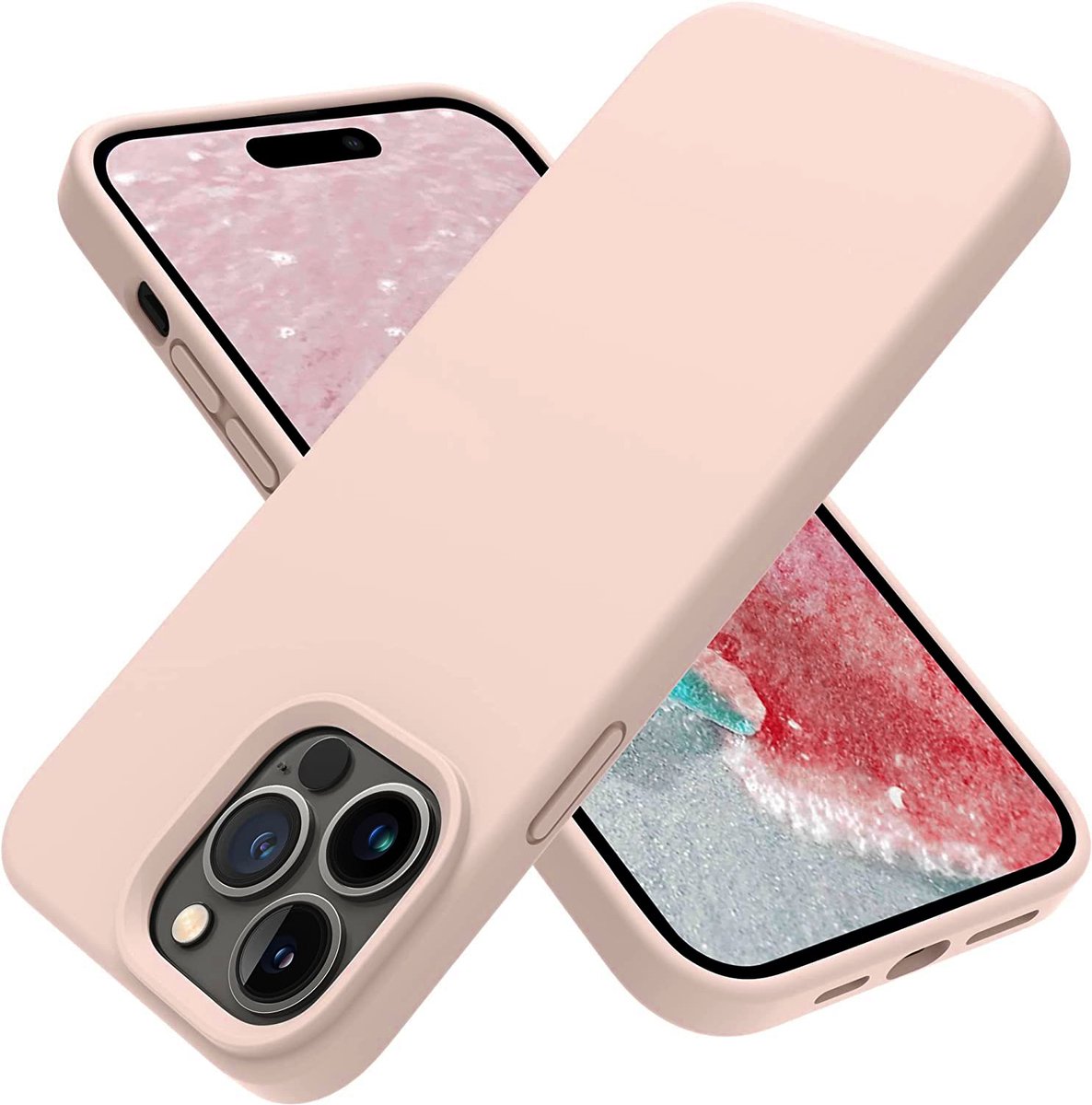 MNCdigi - Slim-fit siliconen hoesje - Roze - Geschikt voor Apple iPhone 14 Pro Max