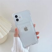 Apple iPhone 11 Siliconen antischok back cover doorzichtig (transparant) met kaarthouder/ telefoonhoesje met vakje voor pasje.