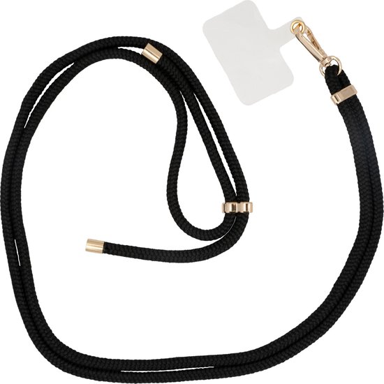 Foto: Xoxo wildhearts telefoonkoord universeel koord voor telefoon easy cord telefoonbandjes ketting voor telefoon koord voor telefoon universeel koord voor telefoon samsung telefoonkoord iphone phone cord zwart goud