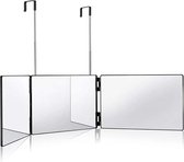 ZEZ® Drieluik spiegel - Self cut spiegel - 360 spiegel rondom- 3-delige spiegel - deurspiegel hangend