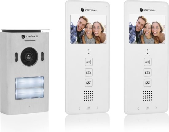 Smartwares Video intercom DIC-22122 - 2 Appartementen - Slimme deurbel - Intercom en Camera - Geen maandelijkse kosten
