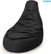 Drop & Sit Zitzak - Zitzak Stoel Volwassenen - 95 x 75 cm - Beanbag Zwart - Waterafstotend - Voor Binnen en Buiten - 100% Gerecycled Plastic