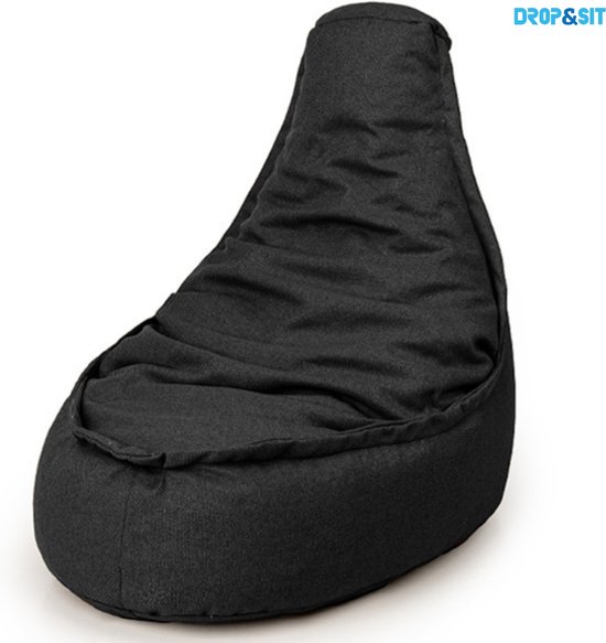 Foto: Parya home zitzak zitzak stoel volwassenen 95 x 75 cm beanbag zwart waterafstotend voor binnen en buiten 100 gerecycled plastic