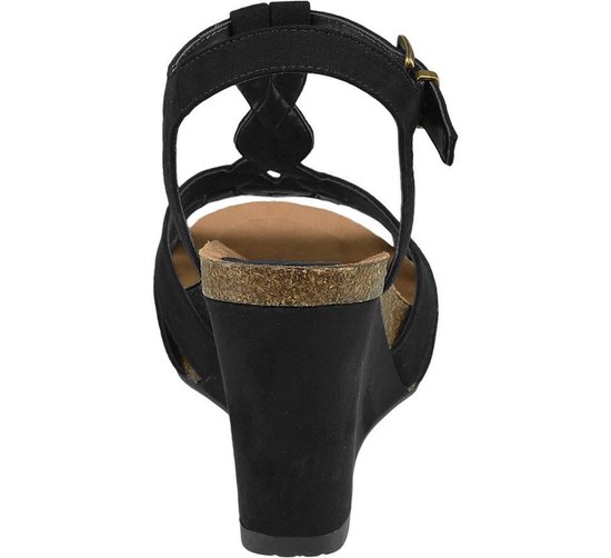 Graceland Dames Zwarte sandaal sleehak - Maat 37 | Bestel nu!