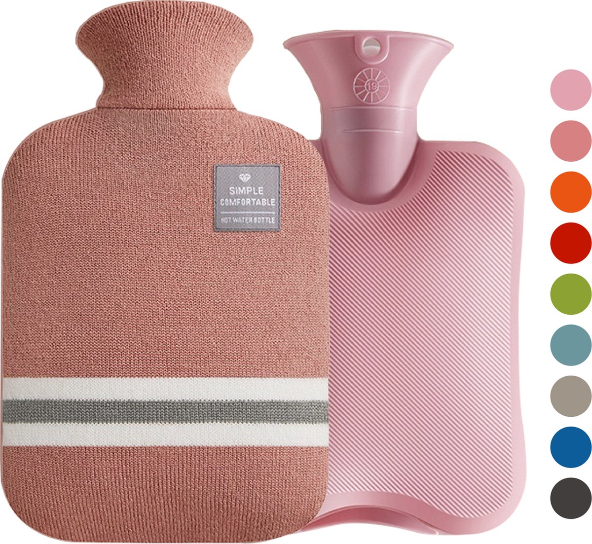 Goedkoopste Colorful Sun® Kruik met Hoes 2L – Warmwaterkruik met Zachte Gebreide Hoes – Warm & Koud Gebruik – Nek-, Rug- & Buikverwarmer – Huidvriendelijk & Comfortabel – Voor in Bed & Overdag – Ideaal Cadeau – Roze