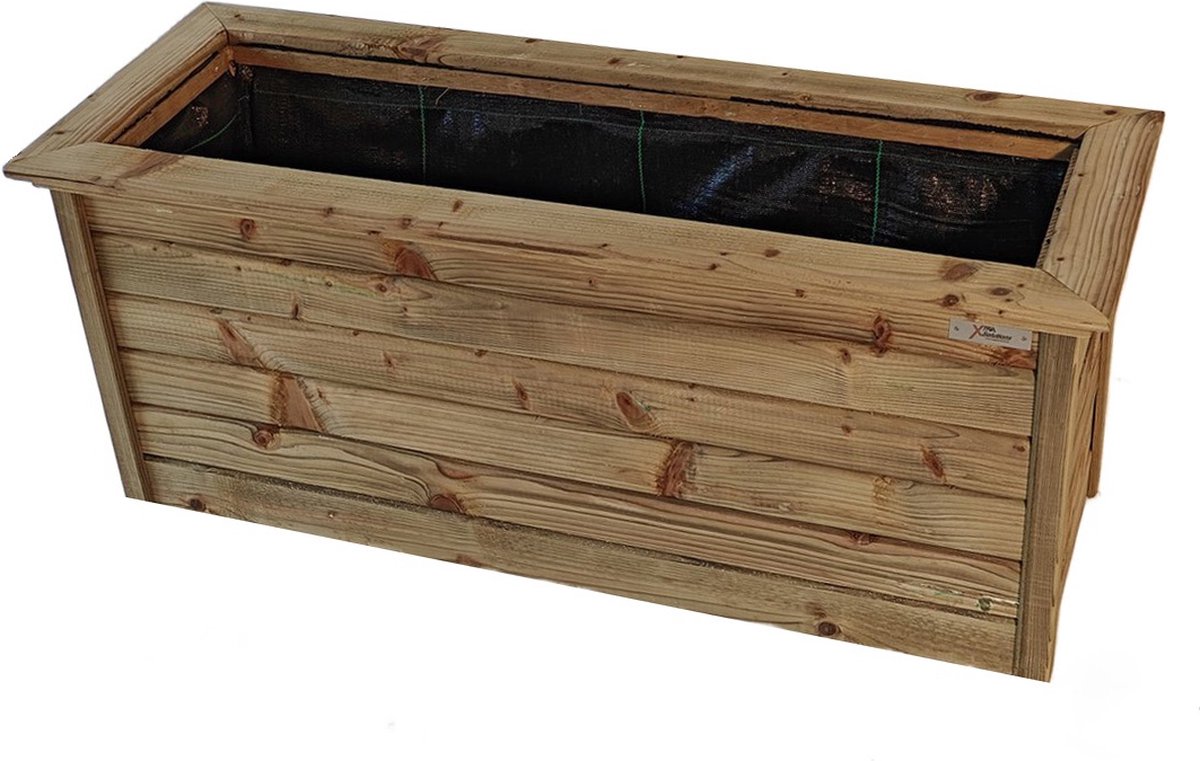 Plantenbak bloembak balkonbak grenen hout geïmpregneerd 98x33x43cm - rustiek - handgemaakt - duurzaam - zwaar