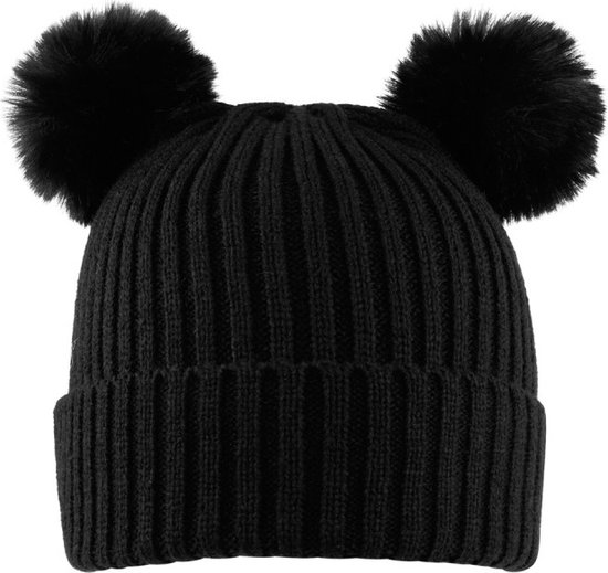 Muts Pompon KIDS - Zwart - Wintermuts