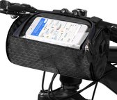 Fietsstuurtas,Fietstas voor stuur, fietstas met waterdicht touchscreen, grote capaciteit tas, schoudertas,frametas voor fietsen, vooraan, fietspakket, zwart