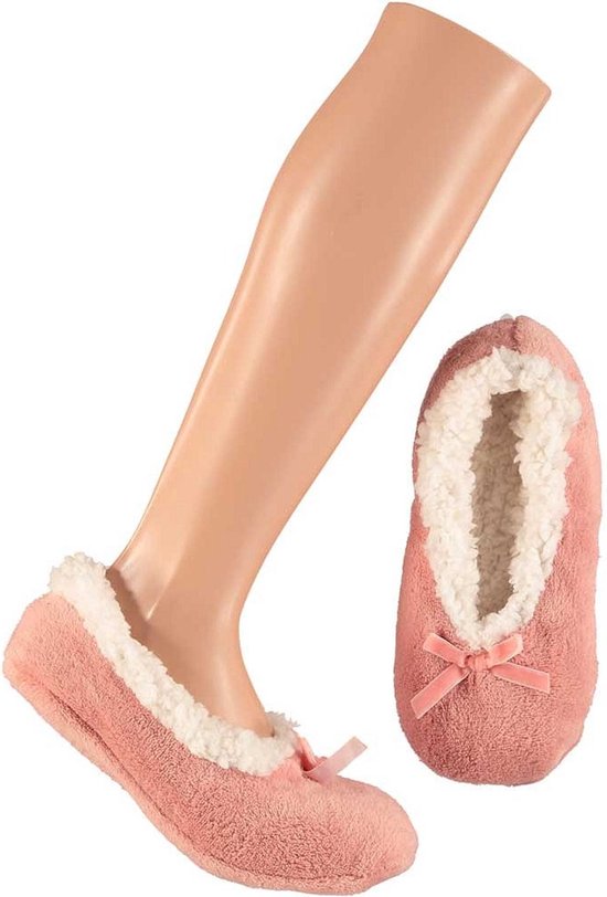 Dames ballerina sloffen/pantoffels Roze maat 35-38