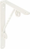 AMIG Support d'étagère/support/équerre Décoratif - métal - blanc - H150 x L125 mm - Jusqu'à 145 kg - supports d'étagère