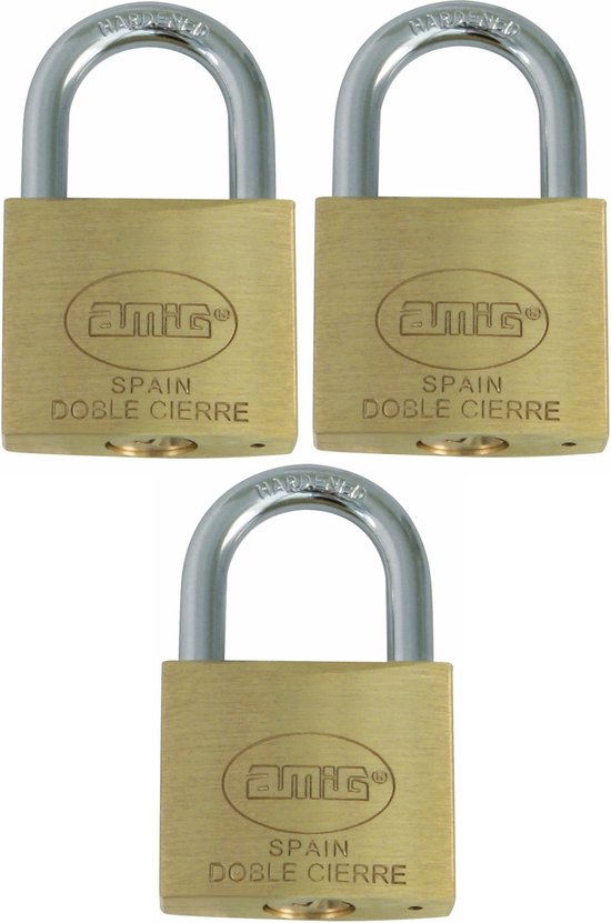 A29447 Set hangsloten 3 stuks 30 mm 1 sleutel