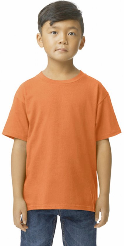 T-shirt Kind 12/14 years (XL) Gildan Ronde hals Korte mouw Orange 100% Katoen