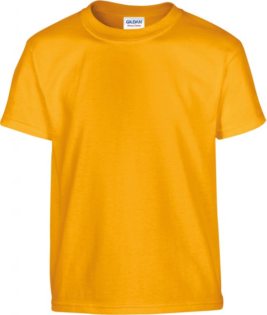 T-shirt Kind 5/6 years (S) Gildan Ronde hals Korte mouw Gold 100% Katoen