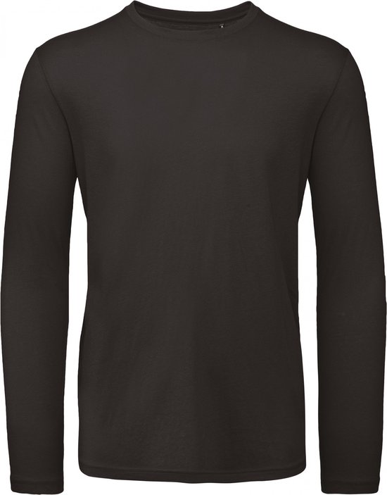T-shirt Heren 3XL B&C Ronde hals Lange mouw Black 100% Katoen