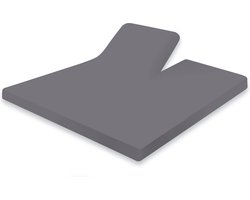 Eleganzzz Splittopper Hoeslaken Jersey Stretch - Antraciet - Hoeslaken 160x200cm - 100% Katoen - Split Enkel - Single Split Topper - Hoeslakens - Tweepersoons