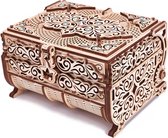 WoodTrick – Modelbouw 3D houten puzzel – ‘Treasure box with swarovski’ / 'Schatkist met swarovski' (WDTK039) – 192 stuks - Geen lijm noch verf nodig!