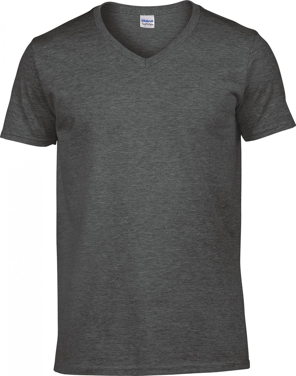 Gildan Softstyle Euro Fit Adult V-neck T-shirt GI64V00 - Dark Heather - S