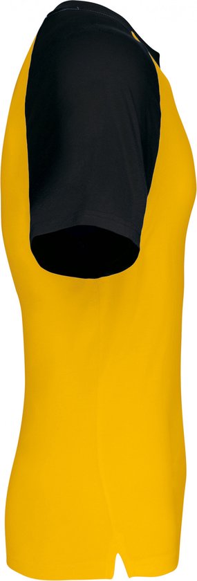 SportT-shirt Heren M Kariban Ronde hals Korte mouw Yellow / Black 100% Katoen