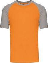 SportT-shirt Heren L Kariban Ronde hals Korte mouw Orange / Light Grey 100% Katoen