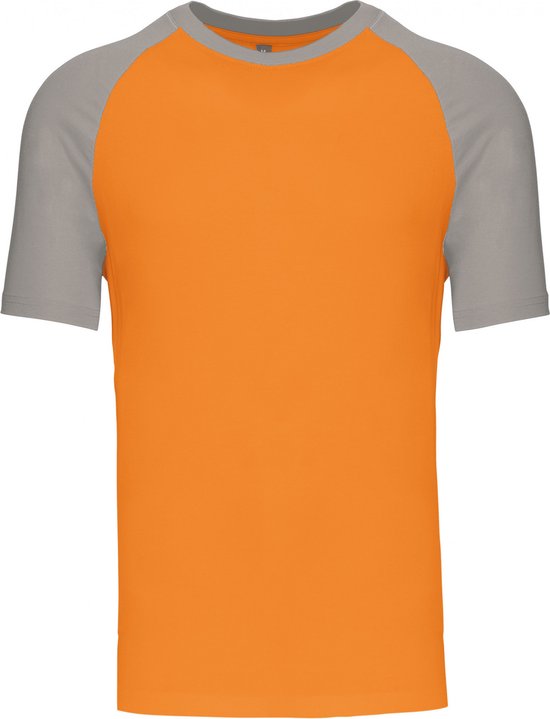 SportT-shirt Heren L Kariban Ronde hals Korte mouw Orange / Light Grey 100% Katoen