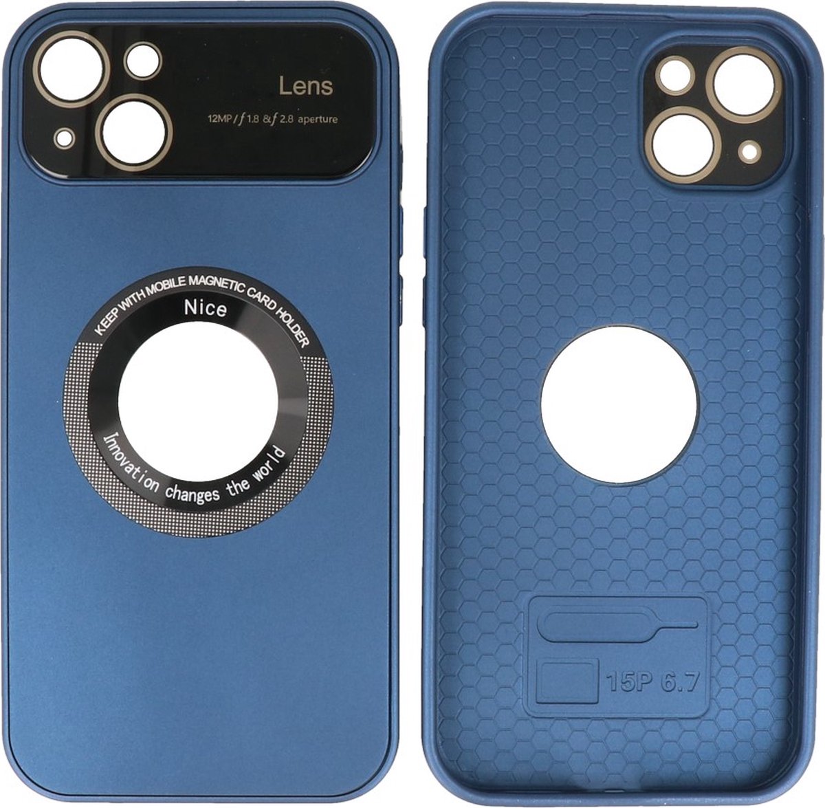 iPhone 15 Plus Hoesje - Prime Magsafe Case met Camera Beschermer - Navy