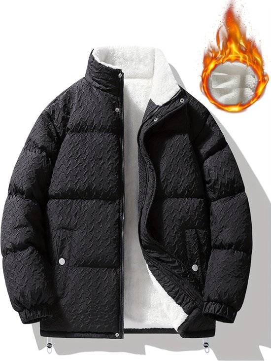 Zzkouine Winterjas voor heren, waterdicht, fleecejack, warm gevoerde