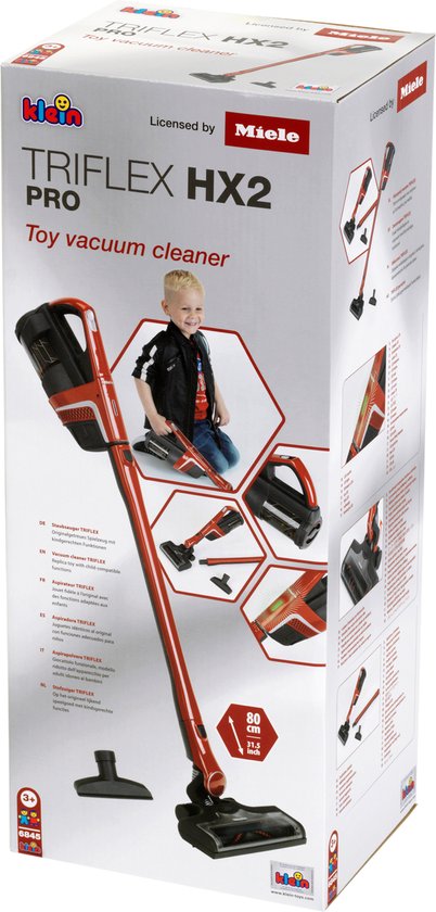Klein Toys Miele Triflex stofzuiger - incl. roterende en verwijderbare vloer zuigmond - rood - Klein