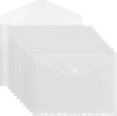 ACROPAQ Dossiers de Documents - Paquet en Vrac de 10 Dossiers de Documents A4 avec Fermeture Velcro - Transparent - 11 Trous et Durabilité de 0 mm d'épaisseur