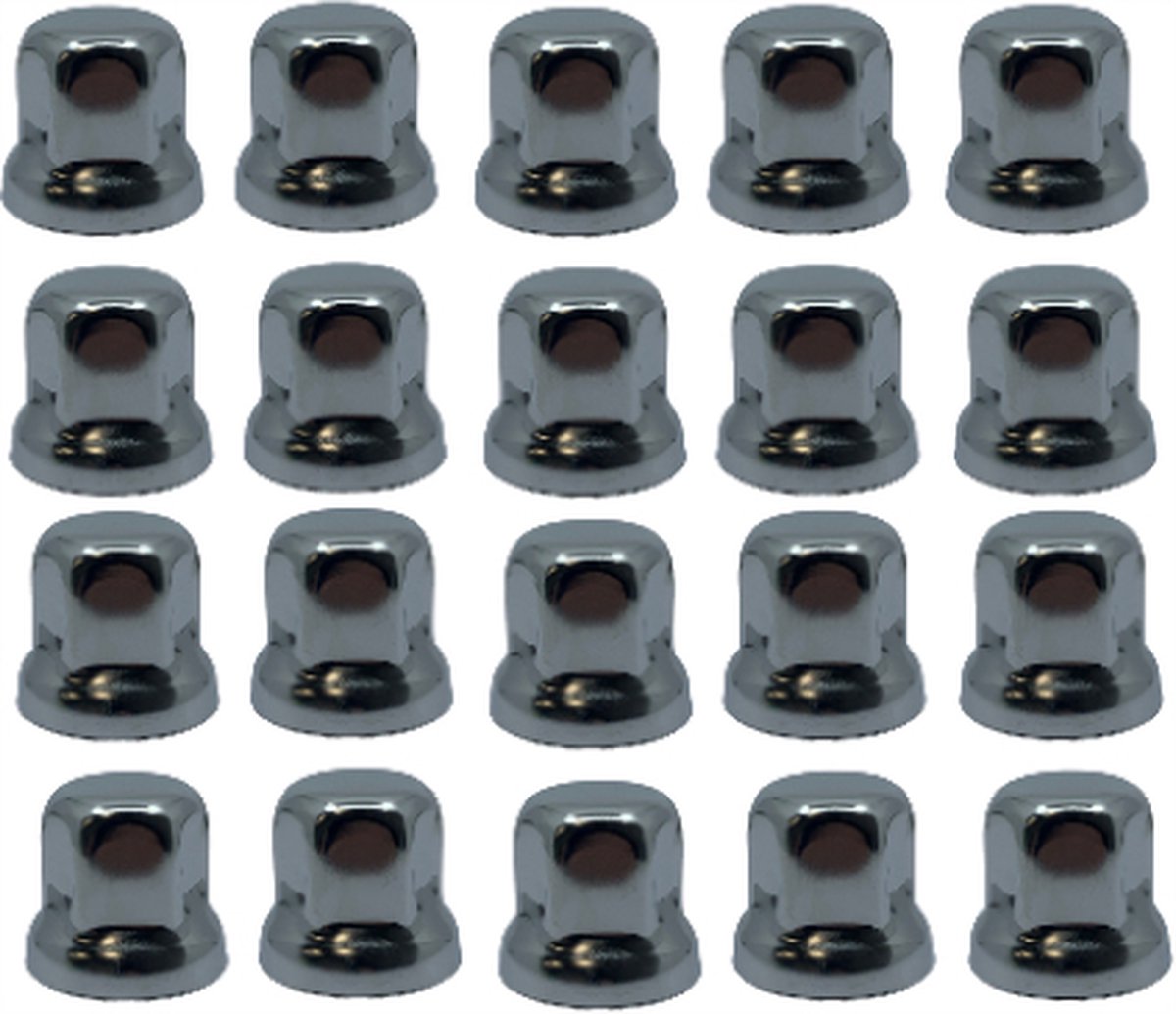 wielmoerdoppen roestvrijstaal laag 33 mm, set van 20 stuks
