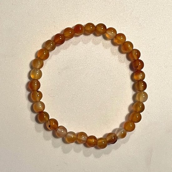 Bracelet pierres précieuses cornaline 8 mm taille 18 orange | bol