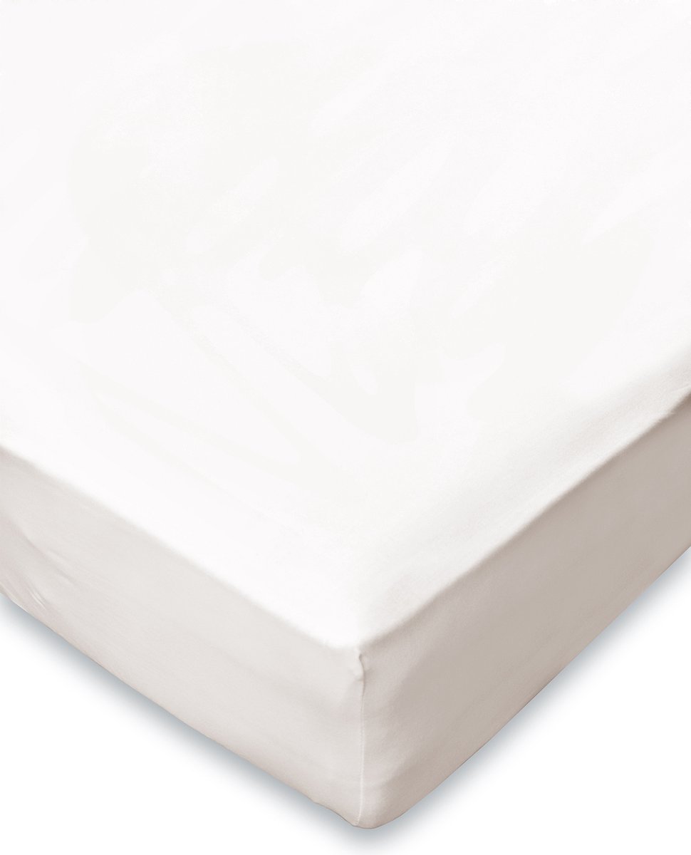 Eleganzzz Hoeslaken Jersey Stretch 35cm Hoekhoogte - Ivoor - Hoeslaken 180x210/220cm - 200x200cm - Lits Jumeaux - 100% Katoen - Hoeslakens