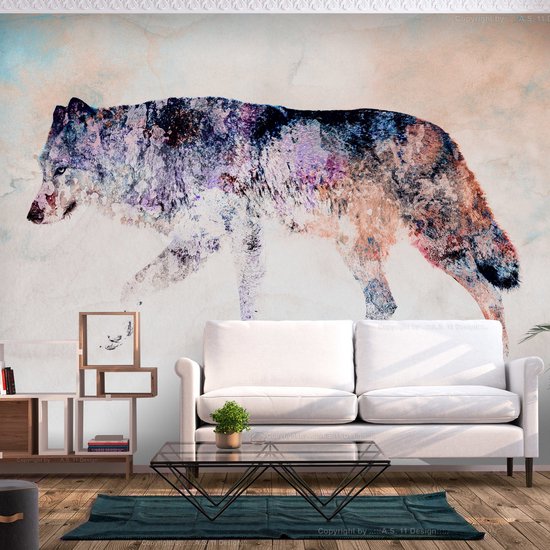 Wall Mural King - Papier peint photo Peint - Papier Peint Papier peint non tissé - Papier Peint - Loup Solitaire - 250 x 175 cm