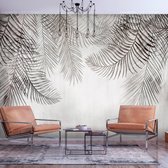 Fotobehangkoning - Behang - Vliesbehang - Fotobehang - Night Palm Trees - Tropische Jungle Bladeren - 100 x 70 cm