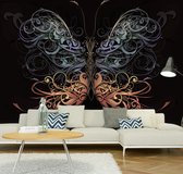 Fotobehangkoning - Behang - Vliesbehang - Fotobehang Vlinder Kunst - 400 x 280 cm