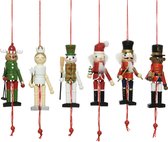 Decoris Hangdeco Notenkraker beweegbaar fsc 100% verkrijgbaar kerstman - sneeuwpop - hert - beer- engel of notenkraker H12,5cm