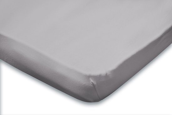 Eleganzzz Hoeslaken Topper Jersey Stretch - Licht Grijs - Hoeslaken 80/90x190/200cm - Eenpersoons - 100% Katoen - Topper - Hoeslakens