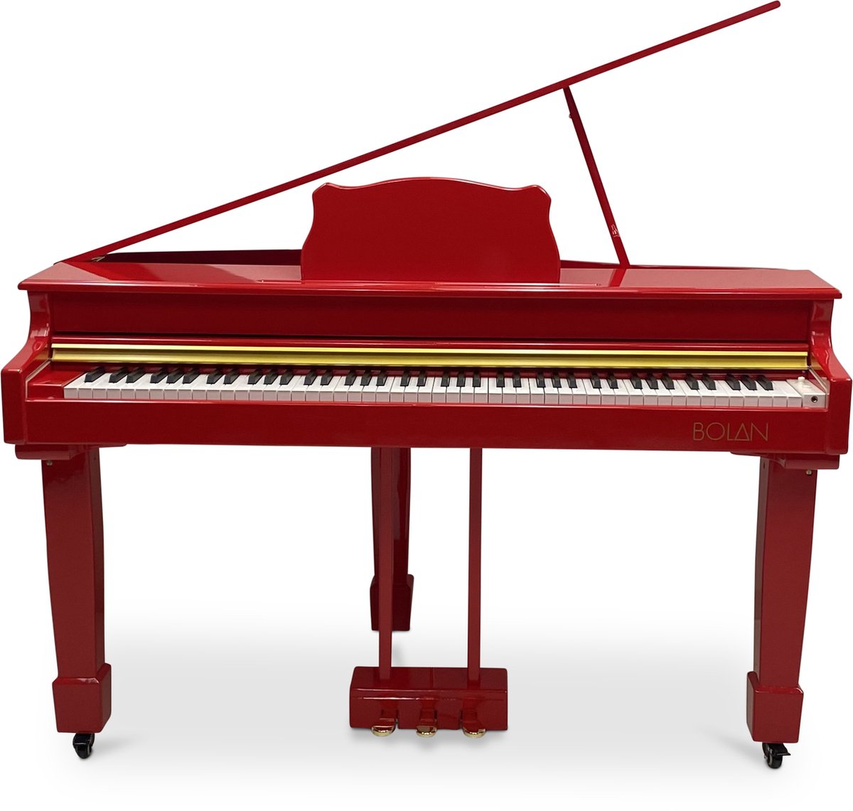 Bolan GP-1 digitale vleugel rood hoogglans - babyvleugel - elektrische piano 88 toetsen - gewogen toetsen - bluetooth verbinden met mp3 en midi