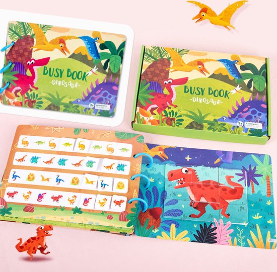 Montessori Activiteitenboek - Montessori Speelgoed - Doeboek Dino Speelgoed 4 jaar 5 jaar - Stickerboek- Dinosaurus Speelgoed voor Jongens en Meisjes 3,4,5 Jaar - Montessori Speelgoed 2 3 4 5 jaar - Sensorisch Speelgoed 2 jaar