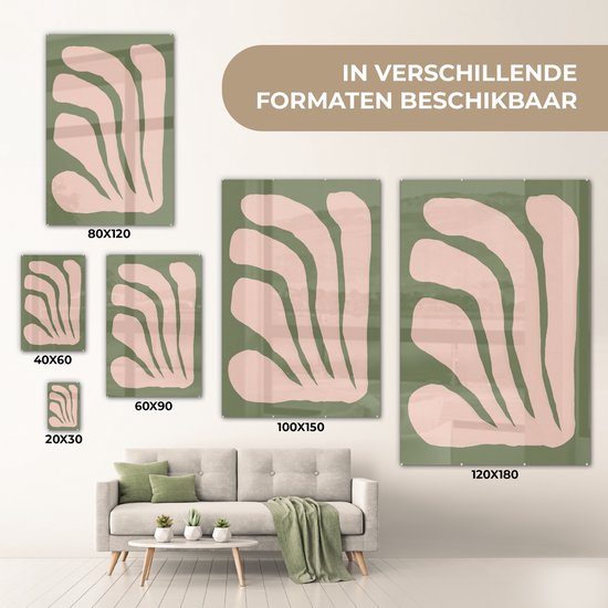 MuchoWow® Peinture sur verre 120x180 cm - Peinture sur verre acrylique - Abstrait - Nature - Pastel - Rose - Photo sur verre - Peintures