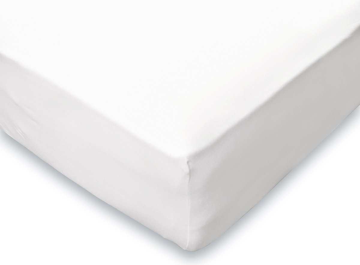 Eleganzzz Hoeslaken Jersey Stretch 35cm Hoekhoogte - Wit - Hoeslaken 160x210/220cm - 180x200cm - Lits Jumeaux - 100% Katoen - Hoeslakens