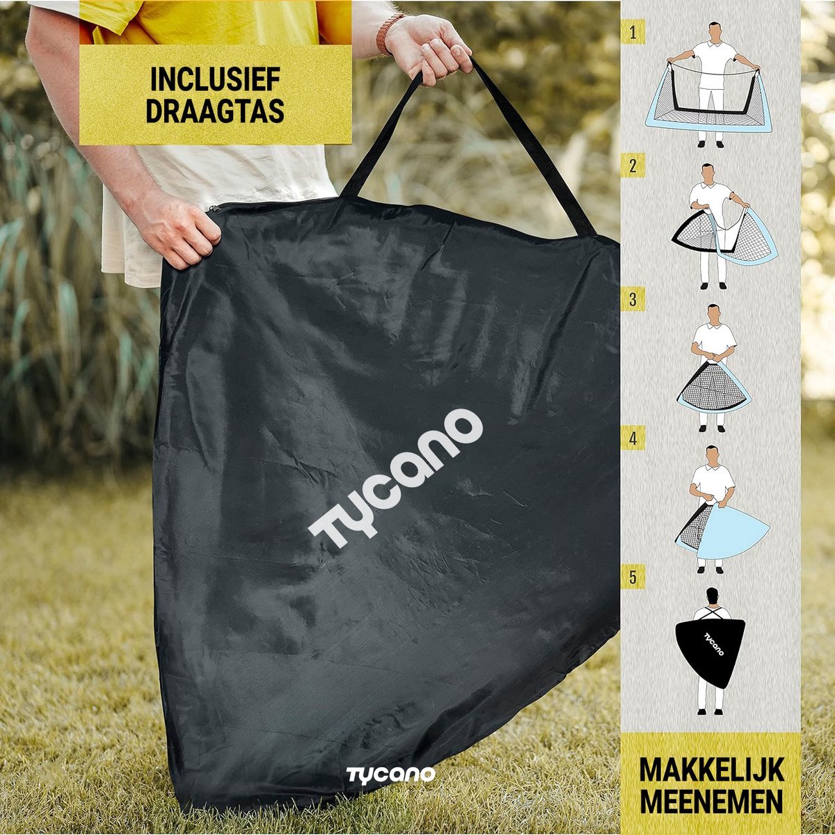 Tycano Pop-Up Voetbaldoelen Set van 2 - Kinderen - Voetbaldoeltjes - Opvouwbaar - 120 x 90 cm - 2 stuks - Oranje — afbeelding 6